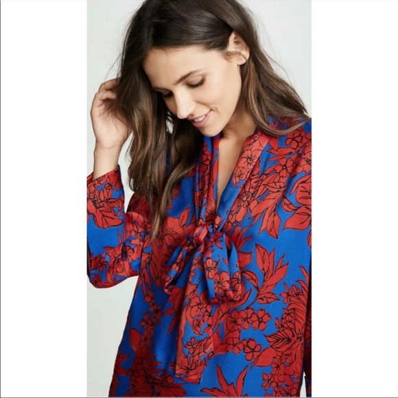 Alice & Olivia Gwenda Floral Tie Neck Dress - Picture 3 of 8